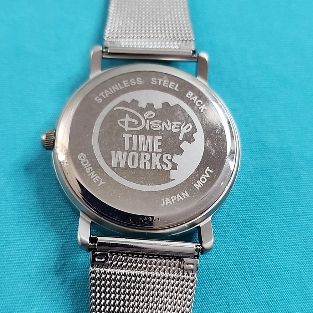 BNIB Vintage Rare Disney Time Works Abstract Goofy Mesh Metal Band Watch